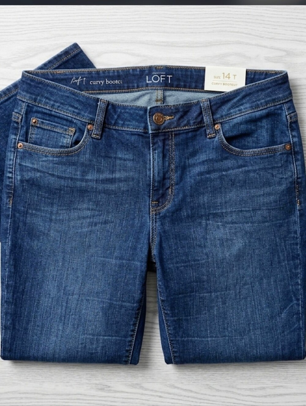 LOFT Straight Leg Women's Jeans in Dark Blue Wash
